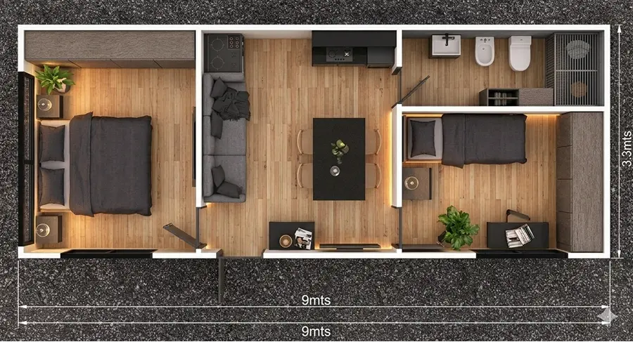 Render oficina tipo A