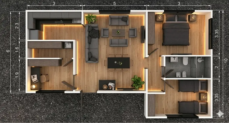 Render módulo mixto tipo C