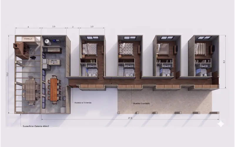 Render módulo mixto tipo C